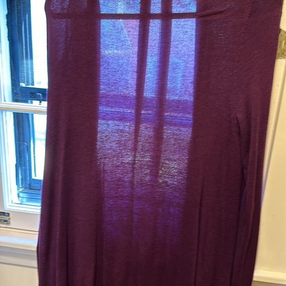 BCBGmaxazria aubergine Belted Cardigan w buttons and pockets - Picture 8 of 8